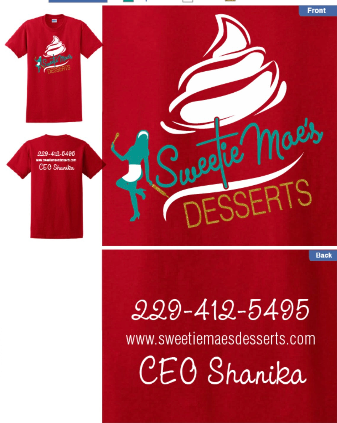 Sweetie Mae's Desserts Shirts